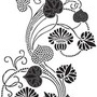 černobílé květiny polep na vestavěné skříně